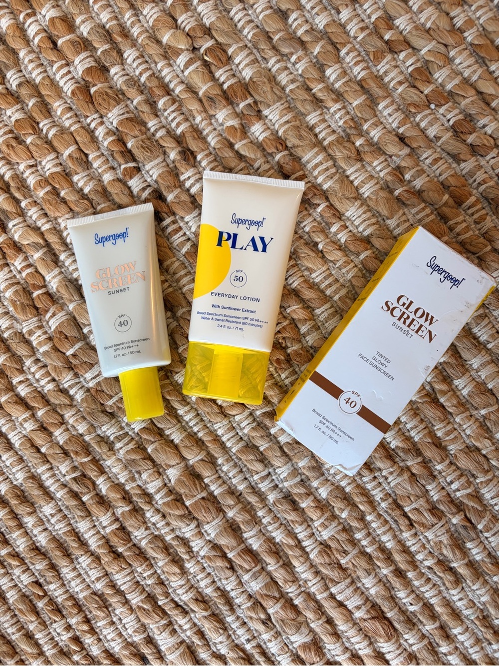 Supergoop! Bundle Play Everyday Lotion SPF 50 & Glow Screen Sunset SPF 40. New